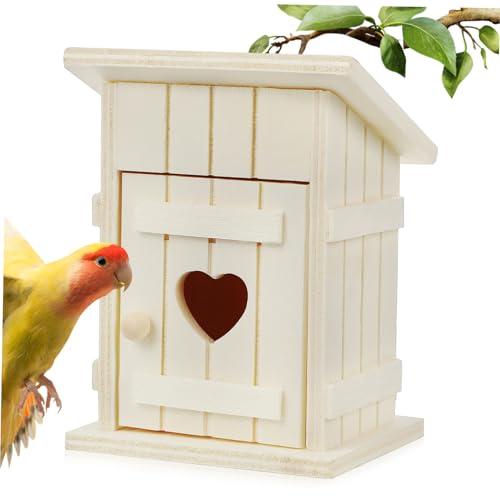 CORHAD Holz vogelhaus Unbemalt mit Einflugloch Garten nistplatz für Wellensittiche und Wildvögel Wetterfester Nistkasten Einfache Installation Natürliche Holzoptik CORHAD Holz vogelhaus Unbemalt mit Einflugloch Garten nistplatz für Wellensittiche und Wildvögel Wetterfester Nistkasten Einfache Installation Natürliche Holzoptik von CORHAD
