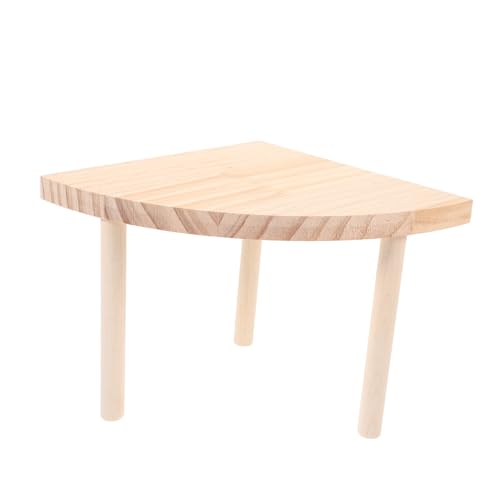 CORHAD Holzplattform für Hamster und Kleine Haustiere Stabiles Kletterspielzeug mit Erhöhung Multifunktionale Holzstandfläche für Futter Wassernapf Platzsparende Kletterhilfe für Käfige von CORHAD