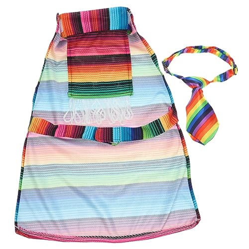 CORHAD 2stücke Bunter Hundepullover Für Mexikanische Partys Verstellbares Poncho-hundekostüm Für Und Feierlichkeiten Teiliges Mit Mexikanischen Designelementen von CORHAD