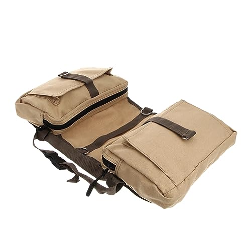 CORHAD Hunderucksack Für Mittelgroße Und Große Hunde Canvas Satteltasche Mit Zwei Seitlichen Reißverschlüssen Für Wanderungen Camping Und Spaziergänge Khakifarben von CORHAD