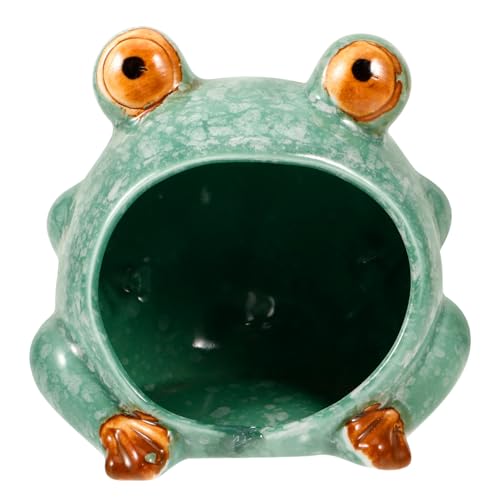 CORHAD Keramik Hamsterhaus Froschform Kühlnest Kleintier Versteck für Zwerghamster und Igel Ganzjährig Geeignet Sicheres Haustier Schlafnest aus Hochwertiger Keramik von CORHAD