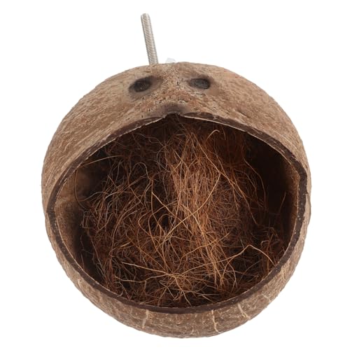 CORHAD Kokosnuss Vogelhaus für Papageien Nistkasten aus Natürlicher Kokosnussschale Brutnest für Sittiche und Schlafplatz für Käfig oder Garten von CORHAD