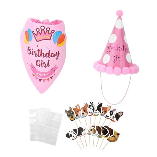 CORHAD Kreatives Halsband Für Hunde Speichelhalsband Mit Geburtstagshut Und Cupcake Topper Ideales Heimtierbedarf Accessoire Für Hundegeburtstagsfeiern Für Tierliebhaber von CORHAD