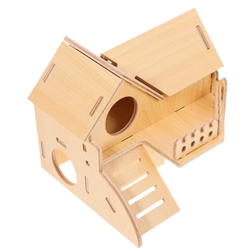 CORHAD Mäuse Meerschweinchenhaus Rattenhaus Versteck Der Streifenhörnchen-käfigspielzeug Rattenversteck Aus Holz Holzleiterbrücke Gleichstrom Hamster Landschaftsbauzubehör Hölzern von CORHAD