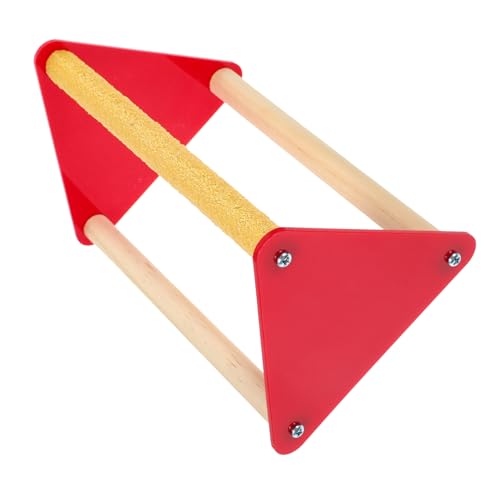CORHAD Natürliche Holz sitzstange für Papageien Robustes Kauspielzeug Stabiler Vogelstand mit Dreieckiger Plattform Spielerischer Vogelspielplatz für Wellensittiche und von CORHAD