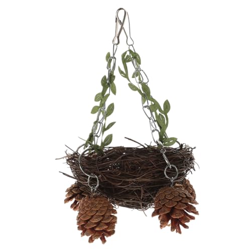CORHAD Natürliches Rattan Vogelnest Hängend für Vogelkäfig Parrot Schaukel Nest in Klein Mittel Groß Dekoratives Installieren Multifunktional als Futter Ruheplatz von CORHAD