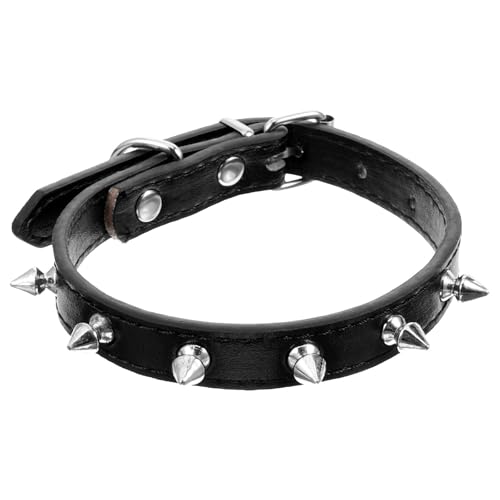 CORHAD Einstellbares Spiked Hundehalsband Nieten Für Kleine Tiere Für Partys Und Besondere Anlässe Cooles Design Für Hunde Und Katzen s Schwarz von CORHAD