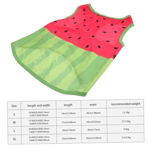 CORHAD Pet Kühlweste für Hunde Sommer Hundekleidung Atmungsaktiv Wassermelonen Muster Pet Vest für Mittelgroße bis Große Hunde XL Kühlendes Bequemes Material für Outdoor und Indoor von CORHAD