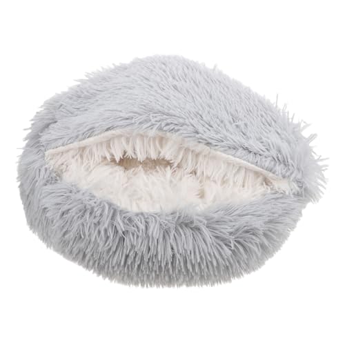 CORHAD Plüsch Katzenhöhle mit Kapuze Kuscheliges Katzenbett aus Weichem Plüsch und Warme Geschützte Höhle für Kleine Katzen und Kätzchen Indoor Haustierbett von CORHAD