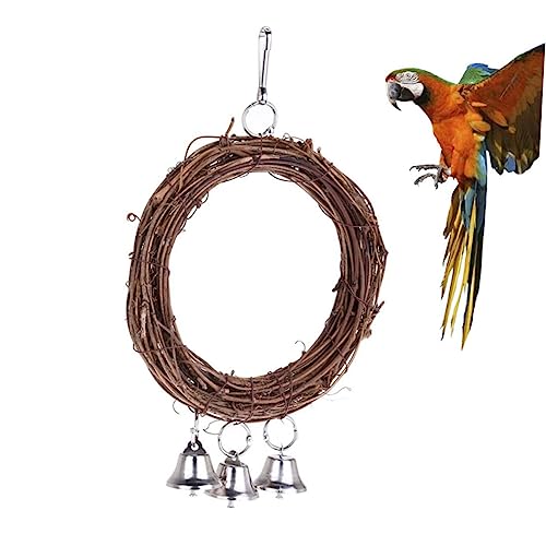 CORHAD Rattan Papagei Schaukelspielzeug mit Glocken Hängender Ring für Käfig und Garten Stärkt Balance und Koordination Design für Vögel Zufällige Farbe Zufällige Farbe CORHAD Rattan Papagei Schaukelspielzeug mit Glocken Hängender Ring für Käfig und Garten Stärkt Balance und Koordination Design für Vögel Zufällige Farbe Zufällige Farbe von CORHAD