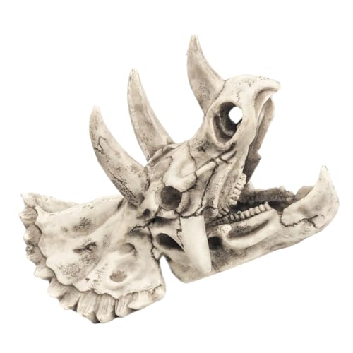 CORHAD Realistisches Dinosaurier schädel Aquarium Dekoration aus Hochwertigem Harz Langlebig Abriebfest Fisch Versteck Ornament für Aquarienlandschaft Naturgetreu und Detailreich von CORHAD