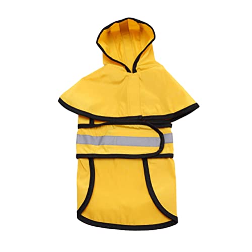 CORHAD Reflektierender Regenmantel Für Kleine Hunde Mit Kapuze Gelb Für Spaziergänge Bei Regen Haustier Regenjacke von CORHAD