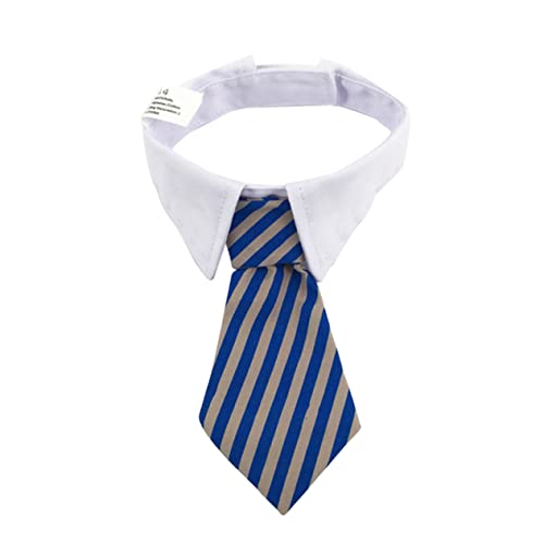 CORHAD Krawatte Für Haustiere Verstellbar Weißer Kragen Haustierkrawatte Und Halsband Hundekrawatte Blau Und Gestreift Hochzeits Und Party-Accessoires CORHAD Krawatte Für Haustiere Verstellbar Weißer Kragen Haustierkrawatte Und Halsband Hundekrawatte Blau Und Gestreift Hochzeits Und Party-Accessoires von CORHAD