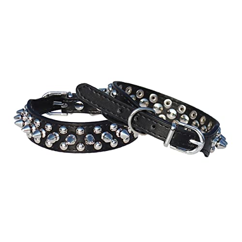 CORHAD Pu Hundehalsband Verstellbar Mit Nieten Und Spikes Für Welpen s Schwarz D-Ring Zum Anbringen Von Leine Und Anhänger CORHAD Pu Hundehalsband Verstellbar Mit Nieten Und Spikes Für Welpen s Schwarz D-Ring Zum Anbringen Von Leine Und Anhänger von CORHAD
