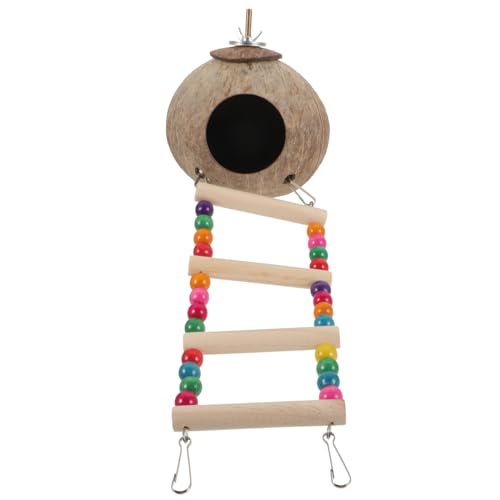 CORHAD Breeding Birdcage Kokosnussschale Mit Leiter Dekoratives Vogelbett Für Papageien Und Kleine Haustiere Und Tragbares Vogelhaus Für Käfig Und Garten von CORHAD