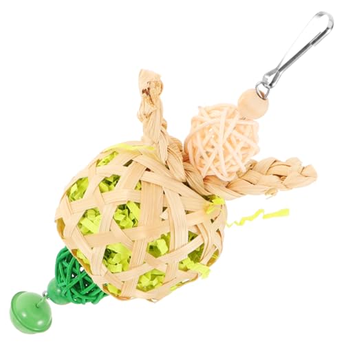 CORHAD Vogelspielzeug für Wellensittiche und Nymphensittiche Hängendes Kauspielzeug aus Natürlichem Rattan und Papierstreifen Stimulierendes Parrot Foraging Toy zur Beschäftigung und von CORHAD