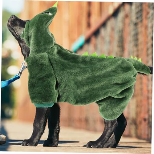 CORHAD Warmer Haustier Hoodie mit Dinosaurier Design Gefüttert Vierbeiniger Schnitt Komfortabler Hundemantel für Kleine Hunde und Katzen Herbst Winter Bekleidung Einfach Anzuziehen und von CORHAD