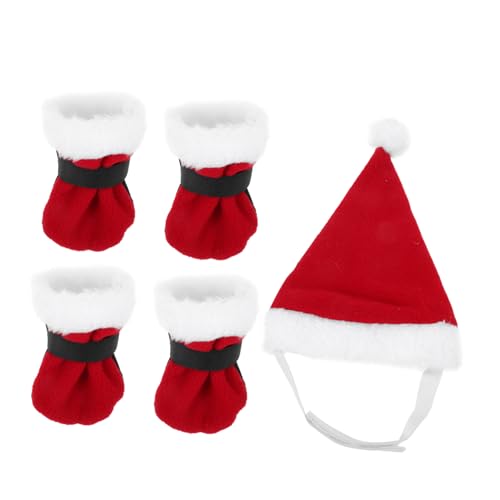 CORHAD Weihnachtszubehör Für Haustiere Haustierkostüm Hut Und Socken-Set Festliches Haustier-Ornament Für Den Alltag Und Versammlungen von CORHAD