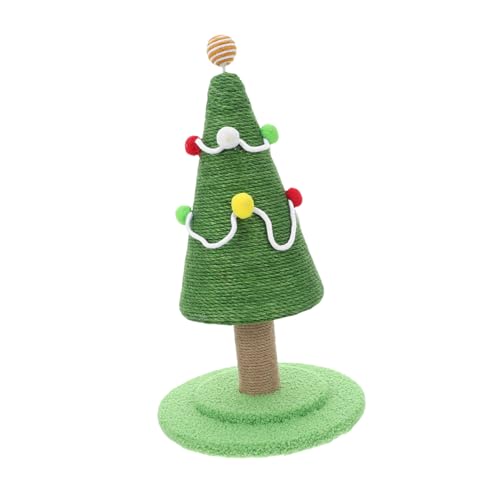 CORHAD Weihnachtsbaumkatze Ball Kratzbaum Für Kätzchen Kätzchenzubehör Sisal Cat Kratzerpfosten Katzenkratzbaum Vertikaler Kratzerposten Kratzbäume Für Katzen Schaum Grün von CORHAD