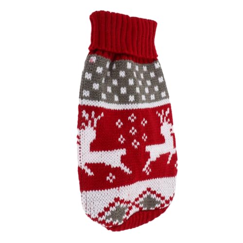 CORHAD Winterwarmer Haustier Pullover mit Rentiermotiv Gestrickte Weihnachtsweste für Kleine Hunde und Katzen Maschinenwaschbar Modisch und Kuschelig für Kalte Wintertage von CORHAD