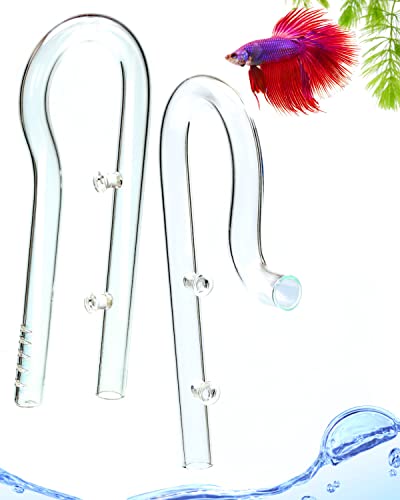 Mini-Glas-Lilienrohr-Set für Aquarien, Ein- und Abfluss, für 12 mm Rohrkanisterfilter – hochwertiges, elegantes Design und perfekte Größe für kleine Aquarien-Filterzubehör, 14,7 - 15,8 Liter von CORISRX
