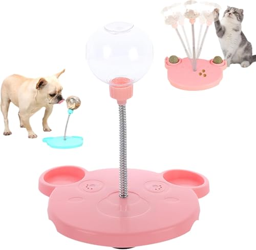 Snackspender, 2025 Neu Spielzeug zur Nahrungssuche, Pet Toy Treat Dispenser Futterspender Ball Leckerli Ball Snackball Interaktives Hundespielzeug Futterball für Hunde Katze langsames Fressen (Rosa) von COSEN