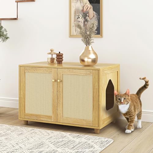 COSLIANA Katzentoilette Gehege Rattan Katzentoilette Versteckte Möbel Indoor Katzenhaus Holz Katze Waschraum Möbel Eiche COSLIANA Katzentoilette Gehege Rattan Katzentoilette Versteckte Möbel Indoor Katzenhaus Holz Katze Waschraum Möbel Eiche von COSLIANA