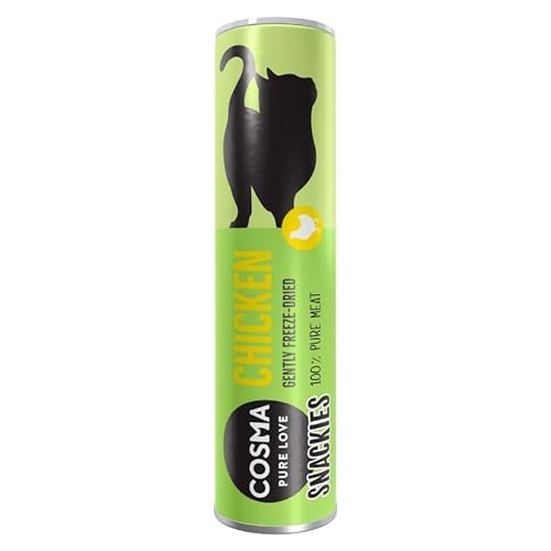 Cosma Snackies Gefriergetrocknet | aus 100% purem Fleisch | in praktischer Frische-Tube (1 Rolle, 26g) von COSMA