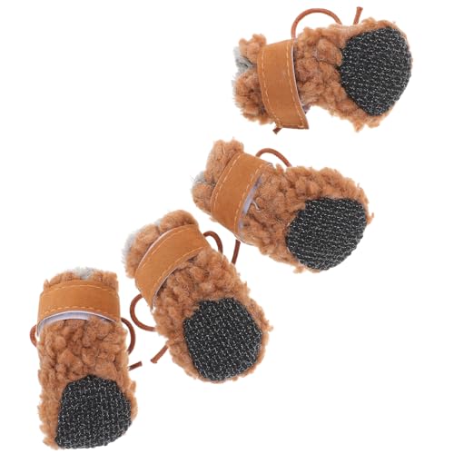 COSMEVIVI 4 Stück Hundeschuhe Schneestiefel wasserdichte Hundeschuhe Winterstiefel Für Hunde Pfotensocken Für Welpen Im Freien Hundepfotenschutz Plüsch-hundewinterstiefel Plastik Brown COSMEVIVI 4 Stück Hundeschuhe Schneestiefel wasserdichte Hundeschuhe Winterstiefel Für Hunde Pfotensocken Für Welpen Im Freien Hundepfotenschutz Plüsch-hundewinterstiefel Plastik Brown von COSMEVIVI