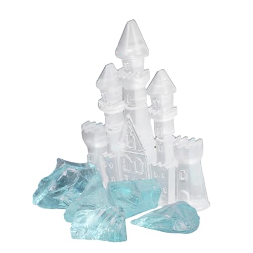 COSMEVIVI 1satz Aquarium Dekoration Fisch Tank Schloss Ornamente Eisblau Kristallsteine Langlebig Und Installieren Für Aquarienstruktur Und Optische Aufwertung von COSMEVIVI