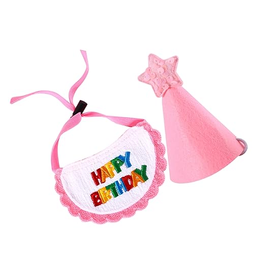 COSMEVIVI Haustier-Geburtstagsparty-Hut-Set Hundegeburtstagshut Katzenhut Dekoratives Hundehalstuch Bequemes Haustier-Accessoire Geburtstagsparty-Dekorationen von COSMEVIVI