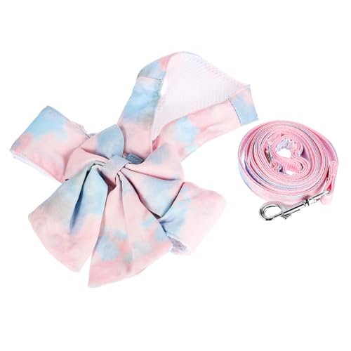 COSMEVIVI Katzengeschirr-Set Leine praktisch rosa/blau Trainingsgeschirr für und mittelgroße Haustiere von COSMEVIVI