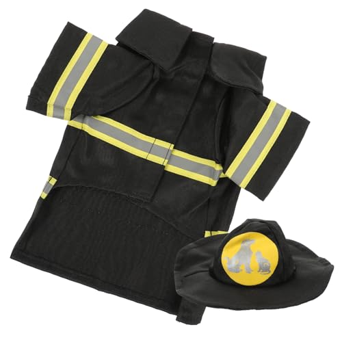 COSMEVIVI Hundekleidung Feuerwehruniform für Haustiere Kostüm für Hund und Katze Größe S Bequemes Material für Partys von COSMEVIVI