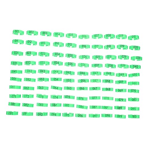 COSMEVIVI 100st Hühnerfußring Farm-Marker-Tools Markierungswerkzeuge Für Geflügel Vogel Knöchelband Entenbeinringe Fußringbänder Vogel Geflügel Flügelbänder Hühnerbein-Marker Green Plastik COSMEVIVI 100st Hühnerfußring Farm-Marker-Tools Markierungswerkzeuge Für Geflügel Vogel Knöchelband Entenbeinringe Fußringbänder Vogel Geflügel Flügelbänder Hühnerbein-Marker Green Plastik von COSMEVIVI