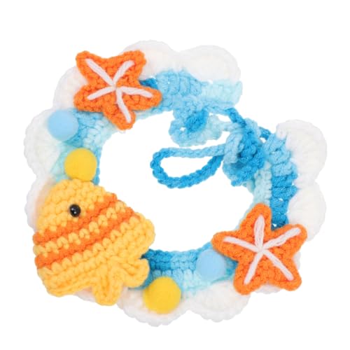 COSMEVIVI 1Stk Halsband Katze Krawatten Haustierschal Welpen Kätzchen-Kragen Katze dekorativ Requisite für Katzenfotografie Katze gestrickter Kragen Katze schal Kragen Polyester von COSMEVIVI