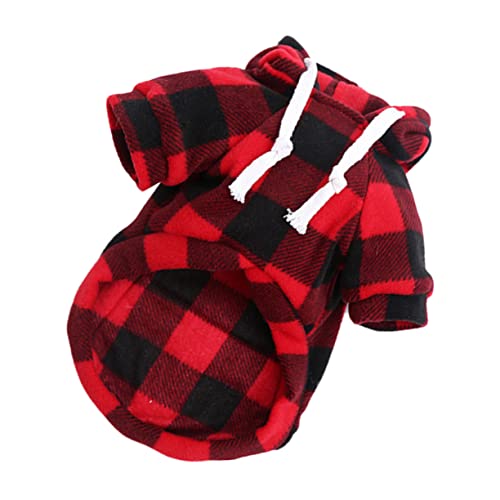 COSMEVIVI 1Stk Haustier Mantel Kariertes hundekleid Karierter hundemantel weihnachtsmantel weihnachtsjacket weihnachtsdeko Haustierkleidung Weihnachtskleidung für Haustiere Polyester rot von COSMEVIVI
