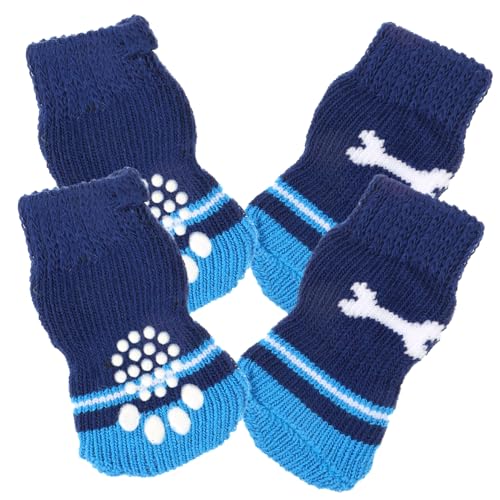 COSMEVIVI 2paare Adorable Hundesocken Mit Antirutsch-Sohle Für Kleine Hunde Atmungsaktive Baumwollsocken Für Innenbereich Rutschfestes Design Für Sicheren Halt Für Alltag Und Stylische von COSMEVIVI