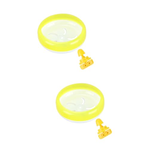 COSMEVIVI 2 Stück Hamster-laufrad Breite Passform Übungsspielzeug Leises Design Pp-Material Kleintier-haustierspielzeug Gelb von COSMEVIVI