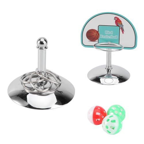 COSMEVIVI Vogel-Trainingsspielzeug Metallring-Korb-Set Papageienspielzeug Vogelpapagei-Spielzeug sicheres Vogelspielzeug langlebiges Material von COSMEVIVI