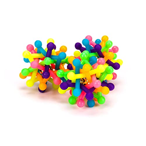 COSMEVIVI 2stücke Gummiball Für Hunde Bunte Hohle Regenbogen-spielzeuge Mit Glocken-geräusch Für Zahnpflege Und Spielzeug Zur Verhaltensverbesserung Für Mittelgroße Haustiere von COSMEVIVI