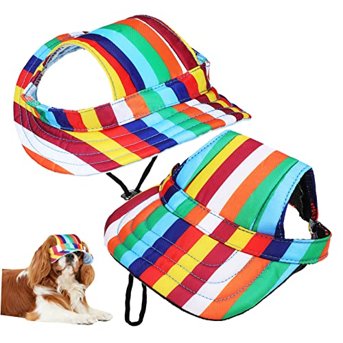 COSMEVIVI 2stücke Hundehut Mit Runder Krempe Und Baseballmütze Für Kleine Mittelgroße Große Hunde Outdoor Sonnenhut Mit Zwei-Design Für Besseren Atmungskomfort von COSMEVIVI
