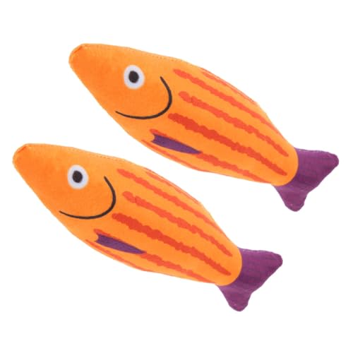 COSMEVIVI 2 Stücke Fisch Spielzeug Für Katze Interaktive Necken Spielzeug Cartoon Fisch Form Plüsch Materialien von COSMEVIVI