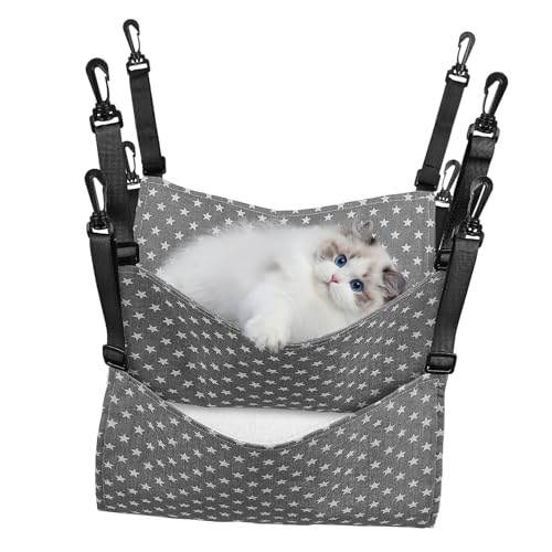 COSMEVIVI 2 Stücke Katze Hängen Bett Weiche Einstellbare Katze Schlafen Hängematte Kätzchen Hängematte Kleine Tier Hängende Hängematte Katze Käfig Zubehör COSMEVIVI 2 Stücke Katze Hängen Bett Weiche Einstellbare Katze Schlafen Hängematte Kätzchen Hängematte Kleine Tier Hängende Hängematte Katze Käfig Zubehör von COSMEVIVI