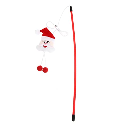 COSMEVIVI 2stücke Santa Claus Katzenangel Spielzeug Interaktive Teaser Sticks Für Katzen Stressabbauendes Und Unterhaltsames Katzenspielzeug Für Spiel Und von COSMEVIVI