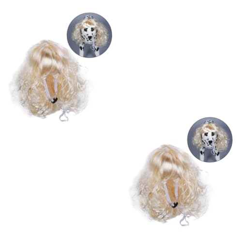 COSMEVIVI 2 Stück Perücken Für Hunde Haustierzubehör Hundeperücken Tierhaar-Accessoires Bequeme Passform Exquisite Haustier-Kopfbedeckung Langlebig von COSMEVIVI