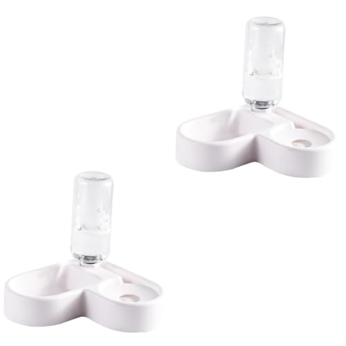 COSMEVIVI 2-teiliges Set Mit Automatischem Futter- Und Wasserspender Für Haustiere Futternapf Und Wassernapf Für Katzen Und Hunde Weiß Zum Reinigen von COSMEVIVI