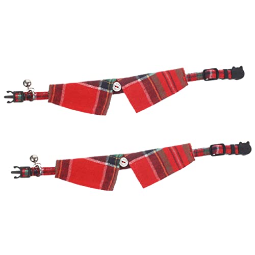 COSMEVIVI Katzenhalsband Mit Glöckchen Und Schleife Kariertes Muster Festliches Weihnachtsrot Für Katzen Und Kätzchen Für Den Täglichen Gebrauch COSMEVIVI Katzenhalsband Mit Glöckchen Und Schleife Kariertes Muster Festliches Weihnachtsrot Für Katzen Und Kätzchen Für Den Täglichen Gebrauch von COSMEVIVI