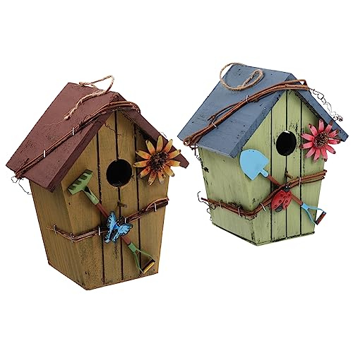 COSMEVIVI Vogelhäuschen aus Holz 2 Nistkästen für Vögel zur Vogelfütterung und als Heimdekoration COSMEVIVI Vogelhäuschen aus Holz 2 Nistkästen für Vögel zur Vogelfütterung und als Heimdekoration von COSMEVIVI