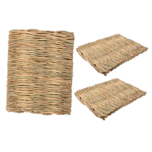 COSMEVIVI 3 stücke Gras Teppich für Kaninchen Hase Kaninchen Käfig Meerschweinchen Stroh Matten Natürliche Gewebte Bett Matte Tier Gras Matte von COSMEVIVI