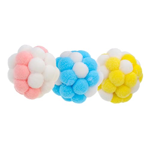 COSMEVIVI Kaubälle für Katzen aus weichem Plüsch Glocke 3er-Pack interaktives Katzenspielzeug für Kätzchen COSMEVIVI Kaubälle für Katzen aus weichem Plüsch Glocke 3er-Pack interaktives Katzenspielzeug für Kätzchen von COSMEVIVI